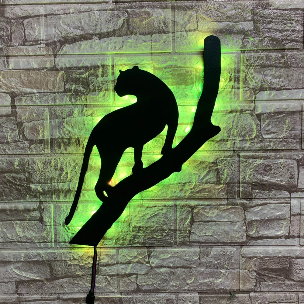 

ZK30 Simple And Creative Black Panther Luminous LED Wall Lamp Indoor Restaurant Bar Decoration USB Atmosphere Light