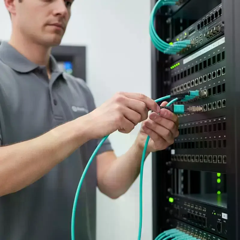 Optical Module Connection Cable MPO Cable 8 Fiber Female To Female, MPO-MPO Multi-Mode Type B OM3 Fiber Optical Patch Cord