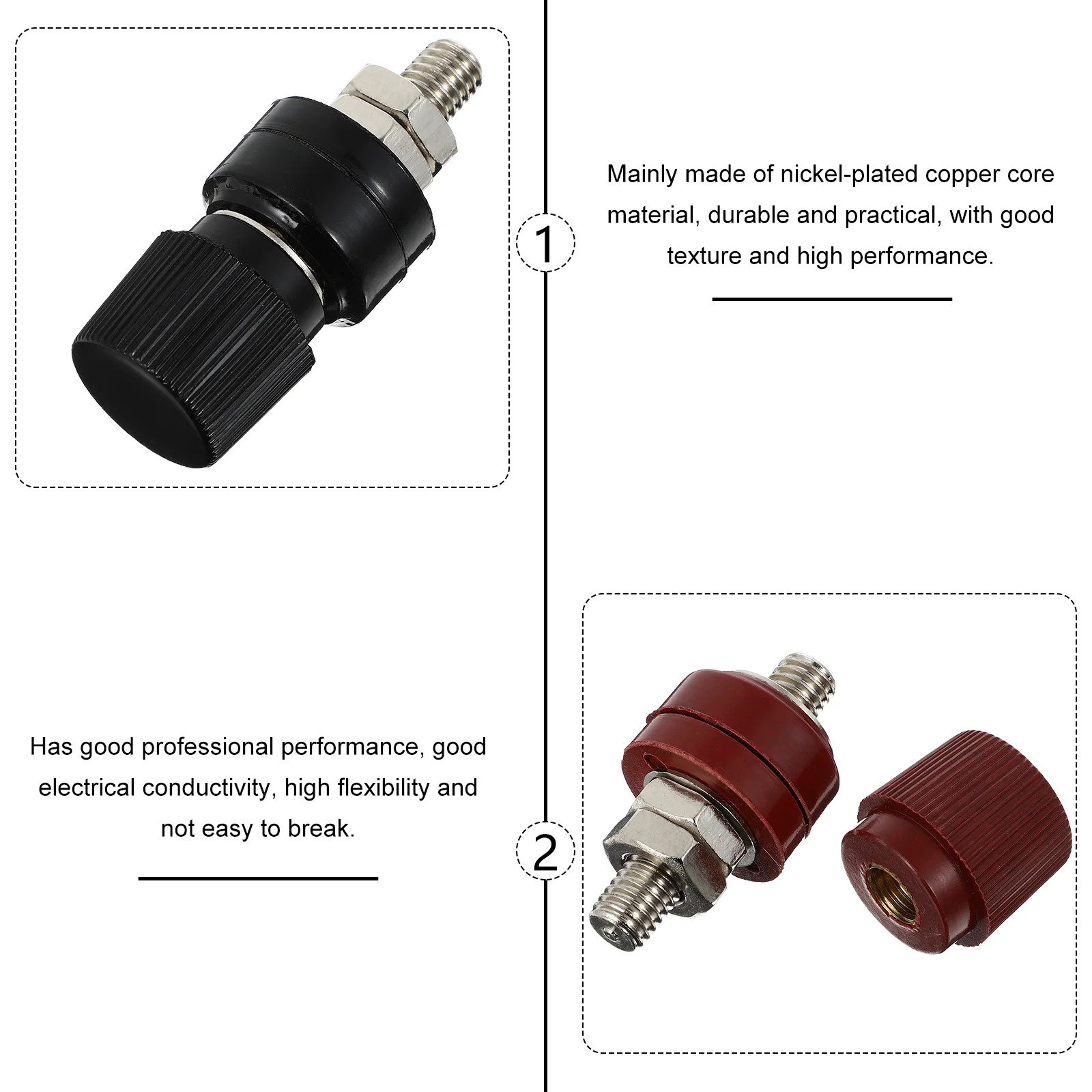 4 Pcs Generator Terminal Practical Power Connector Marine Post Copper Core Nickel-plated RV