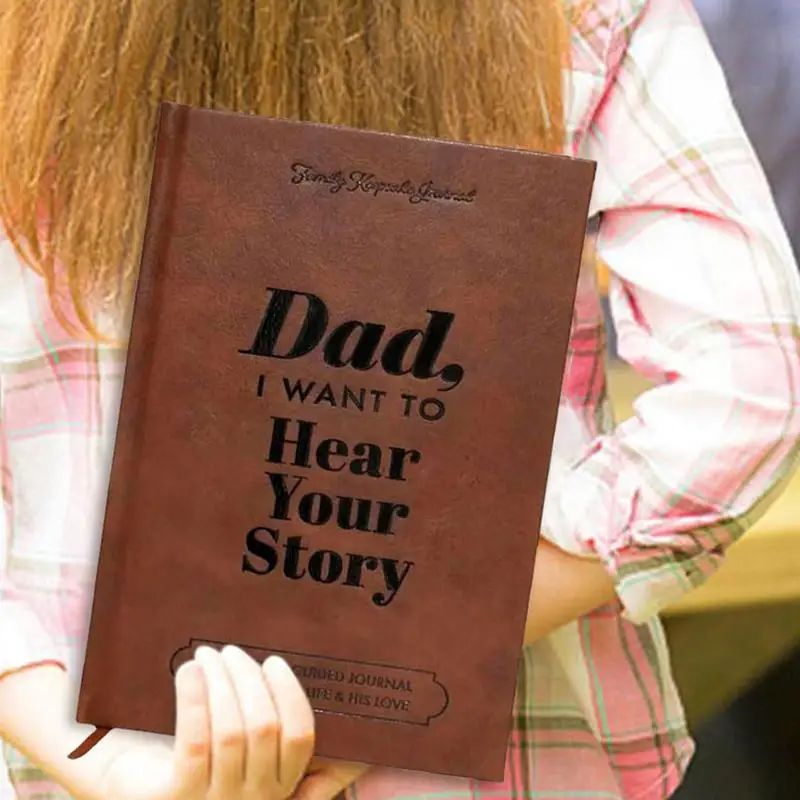 Dad Story Notebook Father's Journaling Book For Writing Leather Wrapped Dads Guided Journal Leather Wrapped Note Pad For Father