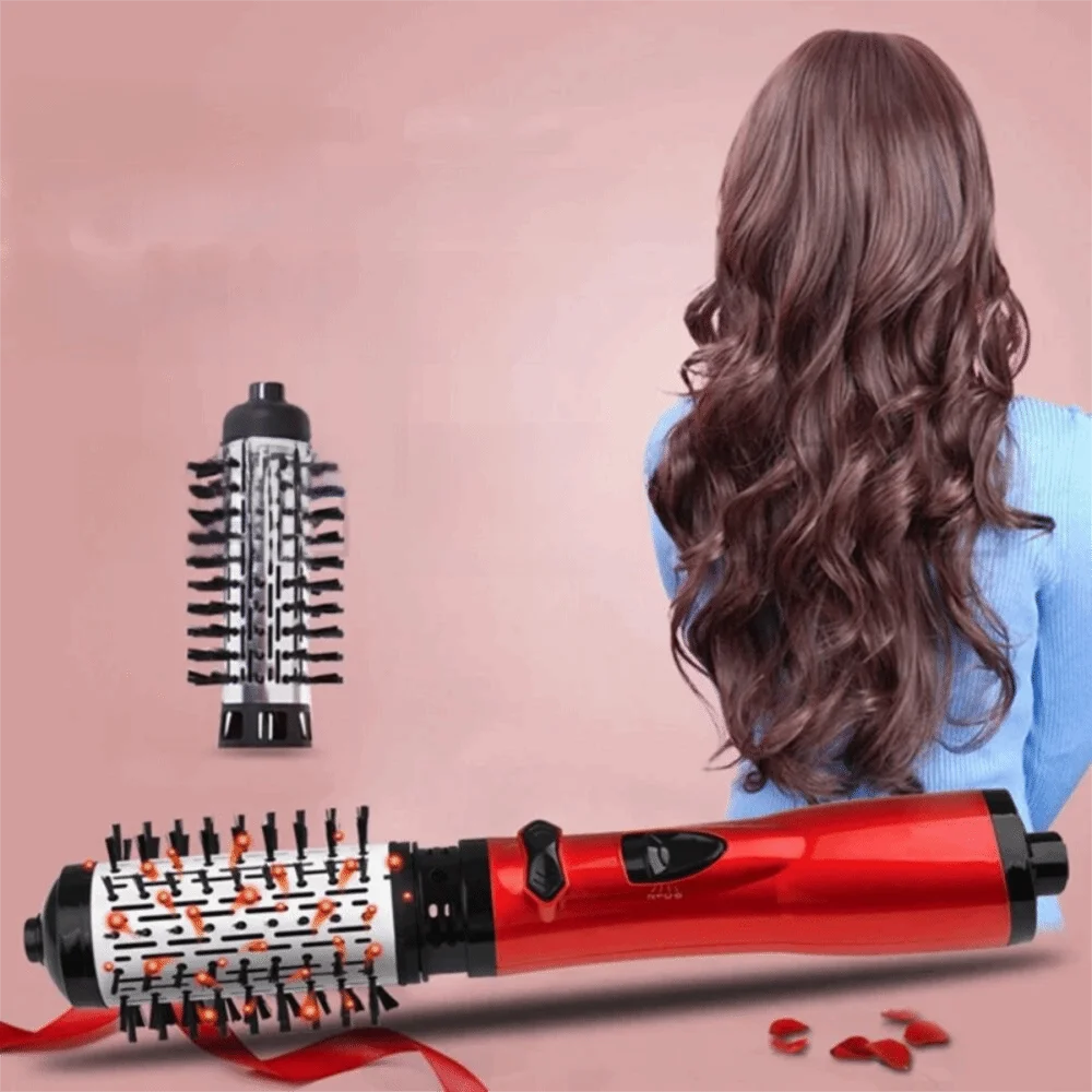 

Convenient 3 in 1 Curly Hair Comb Anti Static Professional Rolling Round Brush Comb Hair Fluffy Adjustable Hair Brush Women