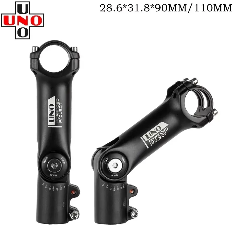 UNO Mountain Bike Adjustable Stem Riser Aluminum Alloy Light-weight 0-60 Degree Stem 28.6mm*31.8mm 90mm/110mmBike Accessories