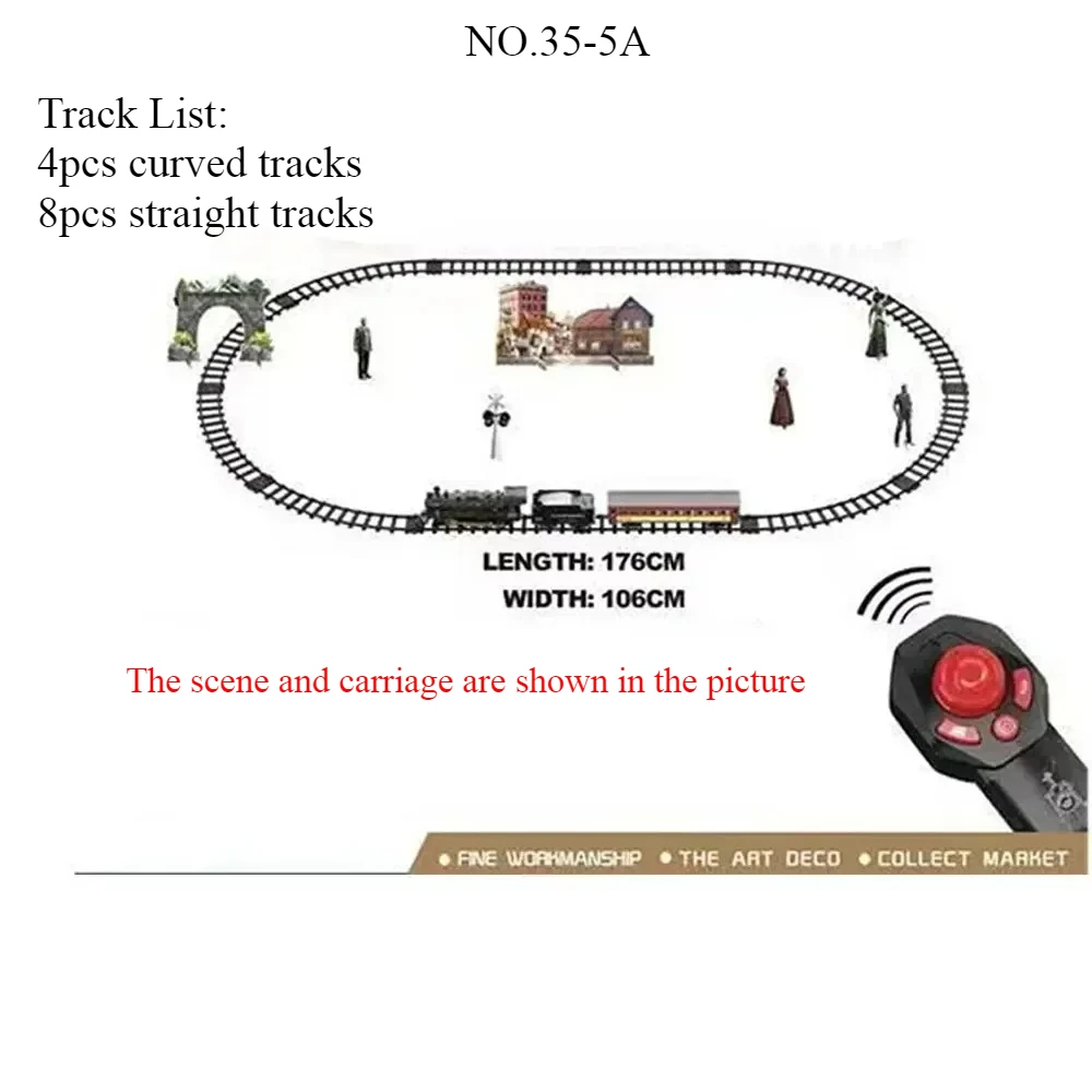 Simulatie Klassieke stoomtrein Afstandsbediening Elektrisch Traploos Snelheid Roken Trein Kinderspeelgoed voor jongens Spoorweg