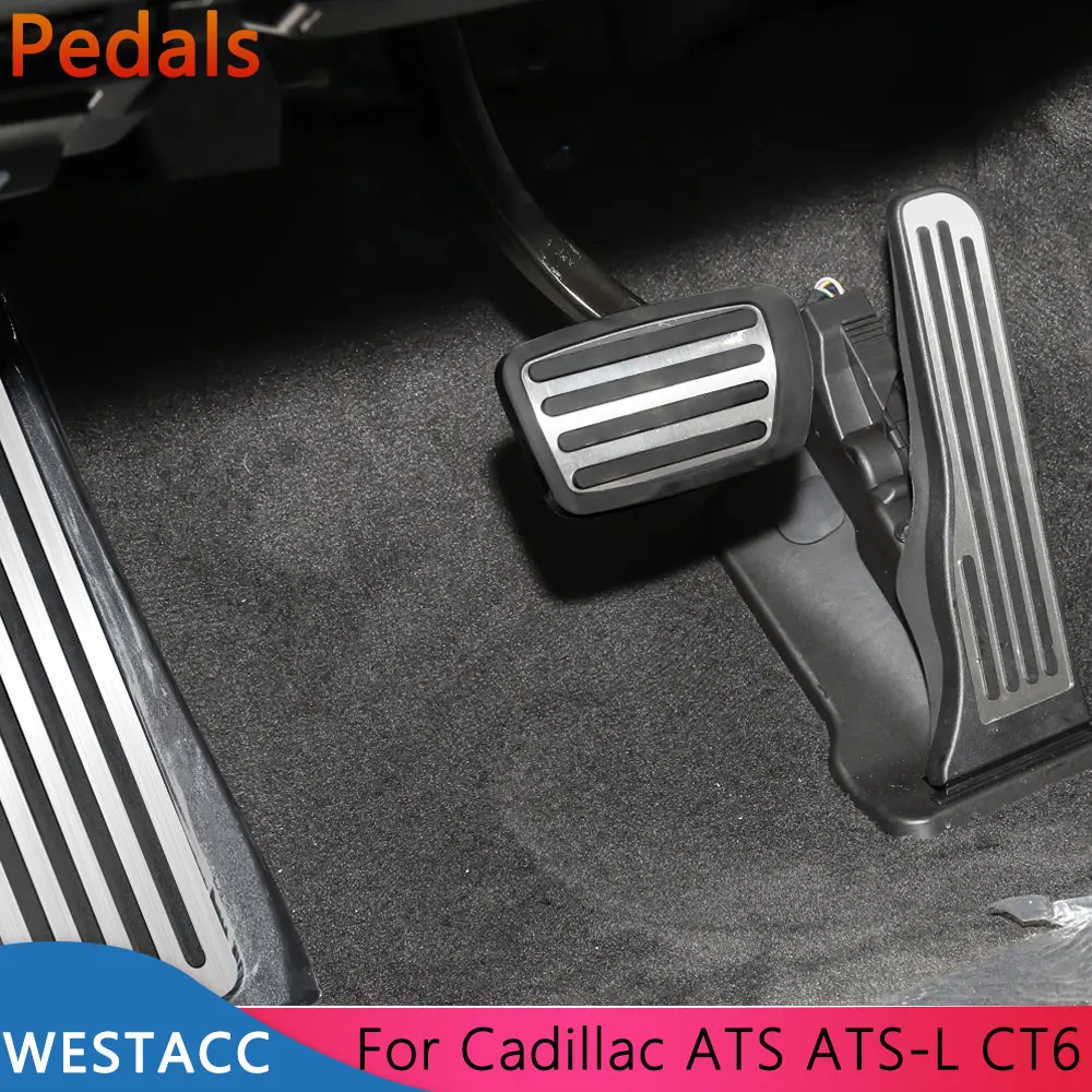 Car Pedals for Cadillac ATS 2011-2015 ATS-L CT6 2016-2017 Gas Brake Foot Rest Non-slip Pedal Cover Stainless Steel Accessories