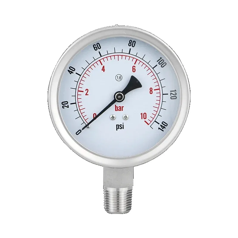 High-quality 100mm 304SS 316ss stainless steel glycerin-filled water-air hydraulic oil pressure gauge