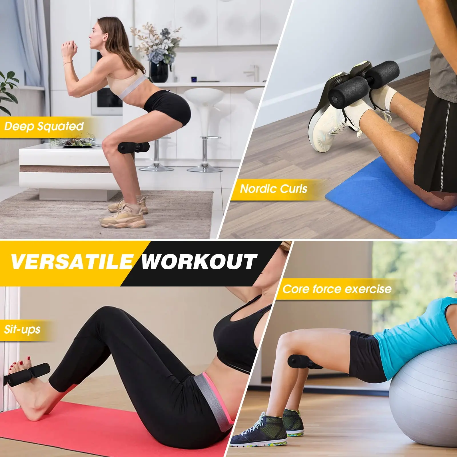 Hamstring Curl Strap Sit Up Machine Nordic Home Workout for Gear Hamstring Curls Spanish Squats Home Fitness Product