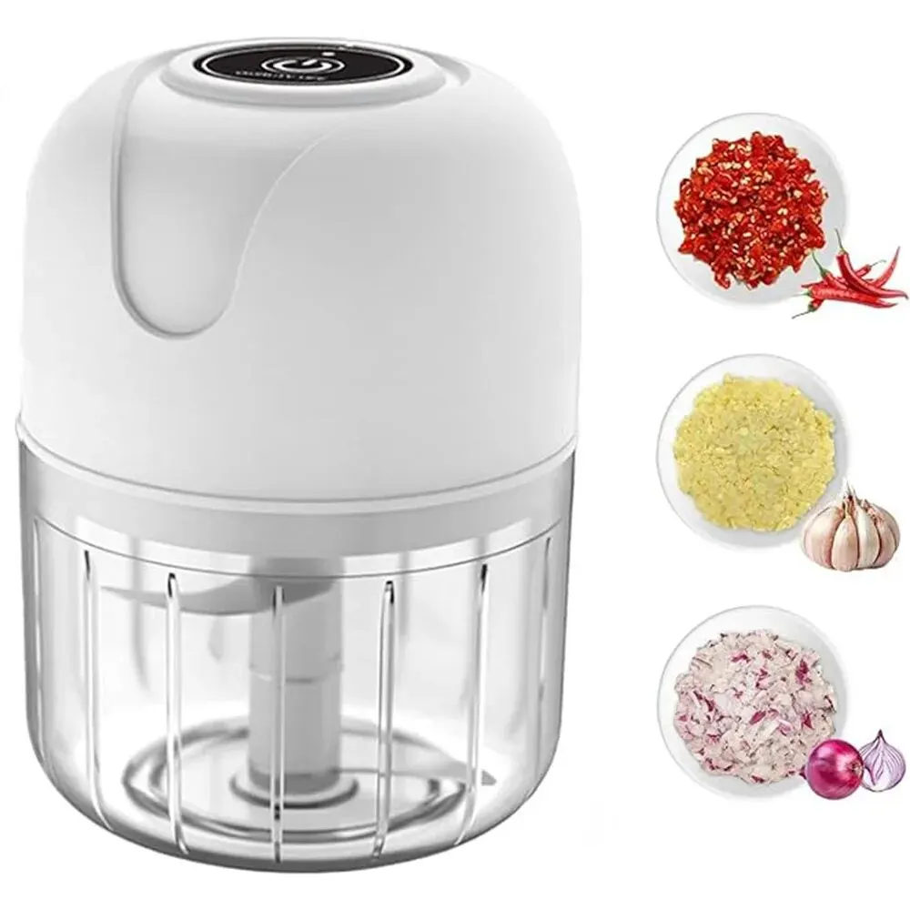 Electric Garlic Grinder, Mini Portable Veggie Chopper, Wireless Small Food Chopper Tool for Vegetable, Ginger, Chili, Meat