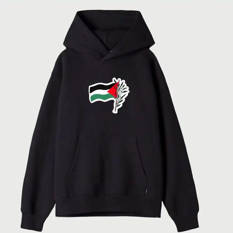 Sweats à capuche et PVD Black Hoodies, T-shirt imprimé autocollant, Sweat-shirt, Vêtements Y2k, Palestine, mul, Merch, Nouveau