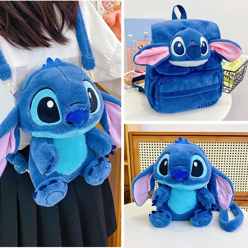 Genuine Disney Stitch Plush Toy Anime Lilo & Stitch Stuffed Toys Kawaii Cartoon Cute backpack Doll Bag Toys Kids Birthday Gift