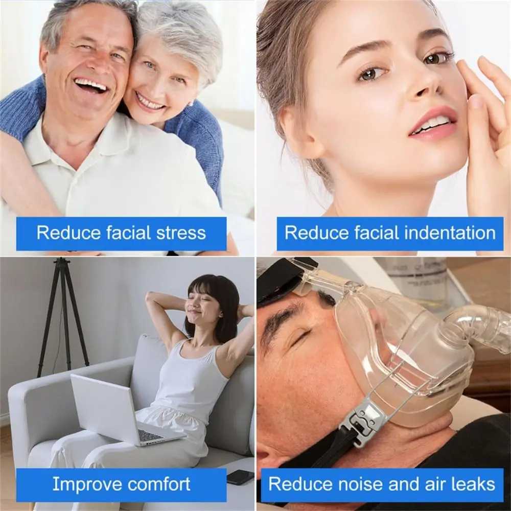 แผ่นรองหน้ากาก CPAP แบบใช้ซ้ำได้ ผ้าระบายอากาศได้ดี สวมใส่สบาย แผ่นรองหน้ากากแบบเต็มหน้า นุ่ม ขนาดเดียวใช้ได้กับหน้ากาก CPAP ทุกขนาด