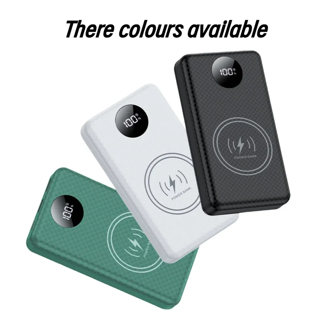 6*18650 20000mAh Power Bank Fall 22,5W Schnelle Lade 15W Drahtlose Lade Mobile Power Bank Gehäuse batterie Halter Für Telefon