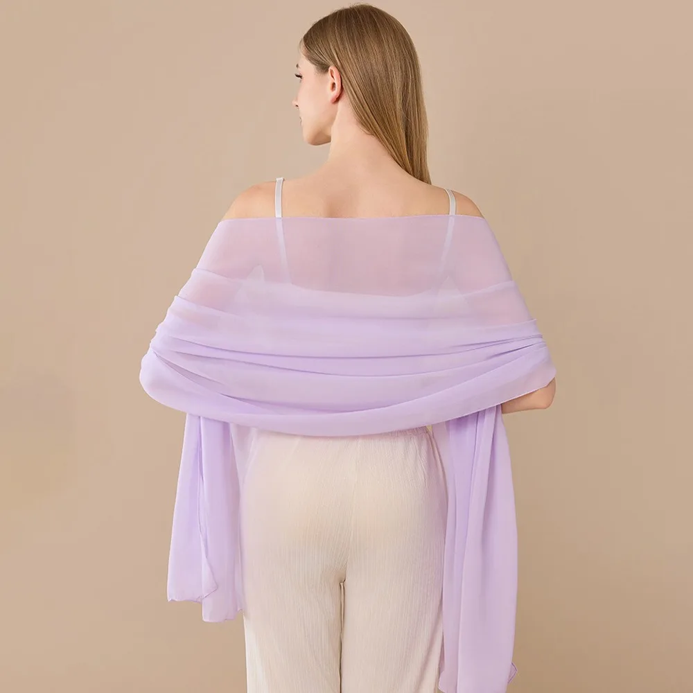 

Элегантная шифоновая шаль, длинная, легкая, из тонкой ткани, для подружек невесты, на свадьбу, для свадебной вечеринки