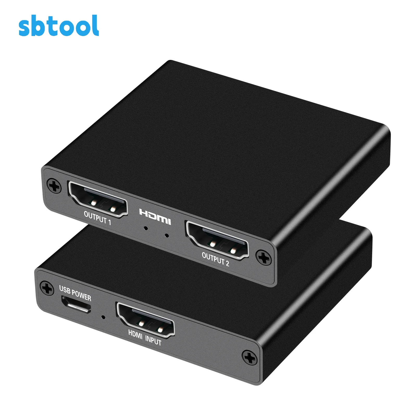 

4k hdmi Splitter 1 in 2 Out for Dual Monitors Duplicate 1x2 HDMI Splitter 1 to 2 Amplifier for Full HD 1080P 3D with HDMI Cable