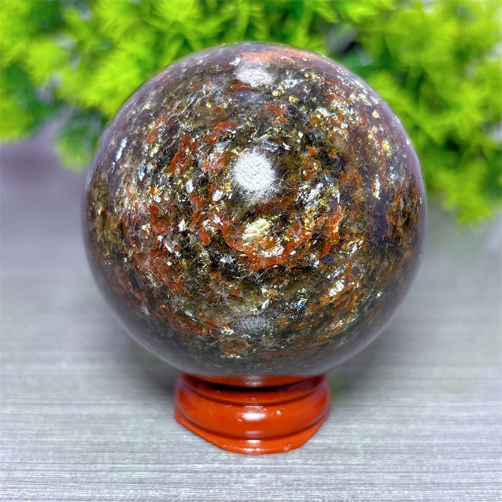 Pink Tourmaline Phlogopite Sphere Natural Crystal Lucky Quartz Stone Garden Reiki Gifts Healing Energy Love Home Decoritem Stand