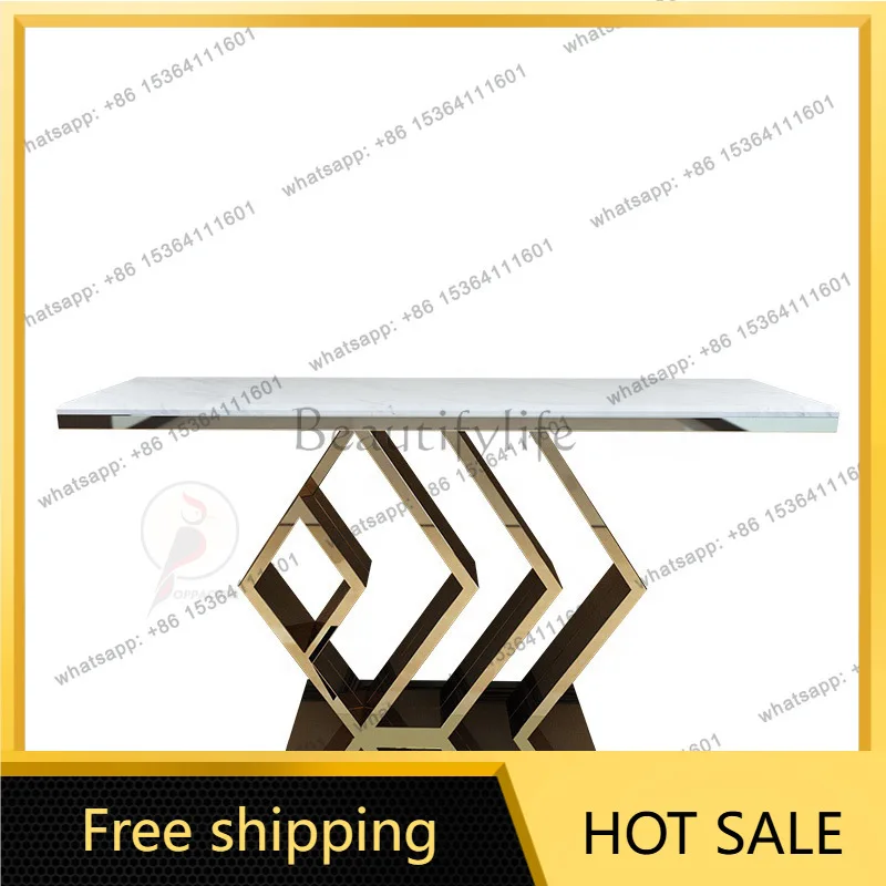 LS Light Luxury Corridor Aisle Marble Stainless Steel Creative Entrance Platform Postmodern Entrance Hall