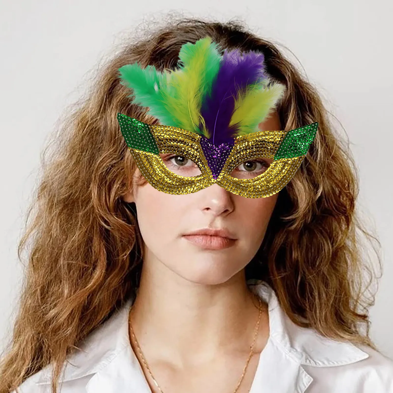 

Party Halloween Dress Up Costume Lady Mask Woman Masquerade Mask Cosplay Luxury Peacock Feathers Half Face Mask For women