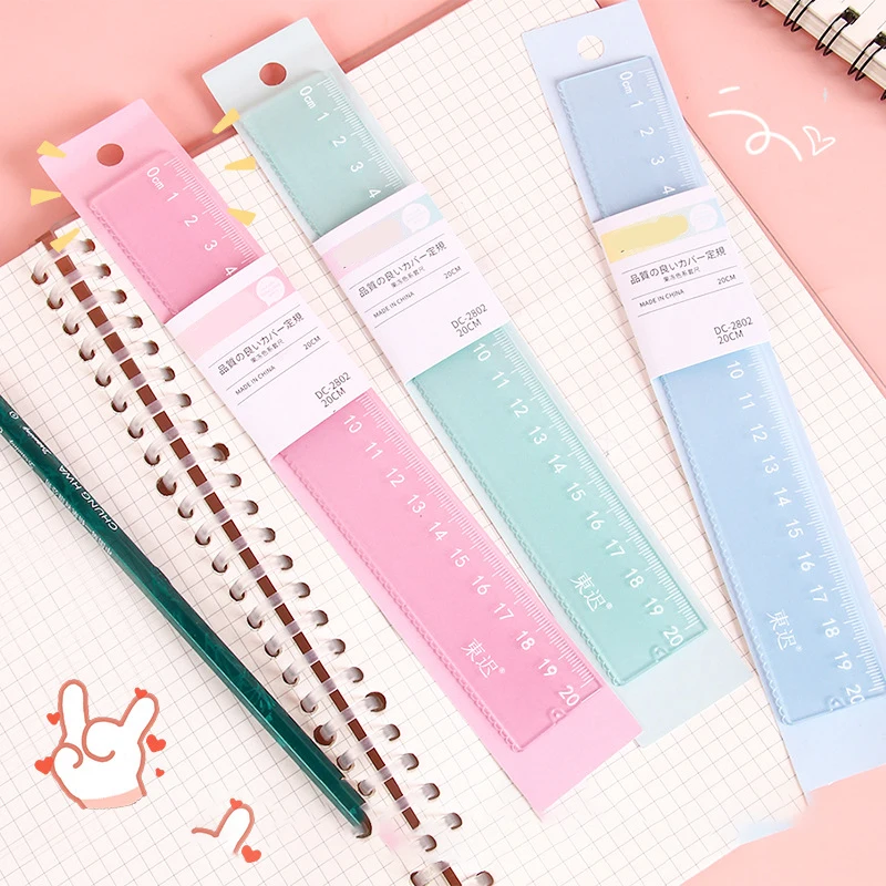 Simple Color Scheme 20cm Jelly-Colored Ruler Back-To-School Season Student Stationery And Supplies For Students