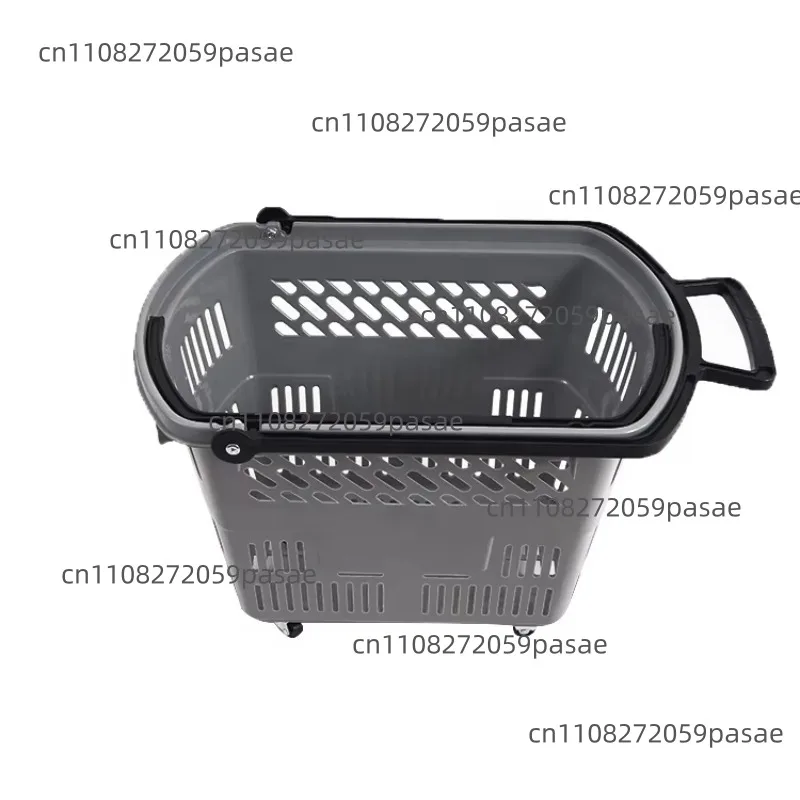 Large capacity rolling shopping basket Supermarket basket Plastic shopping basket with wheels