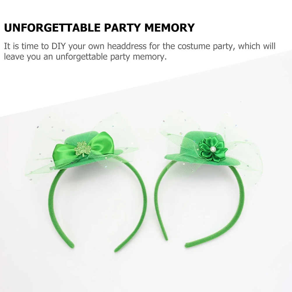 

Green Top Hat Headband Patrick's Day Party Headdress Decorative Hairband Festival Ornament Kids Wear Headbands