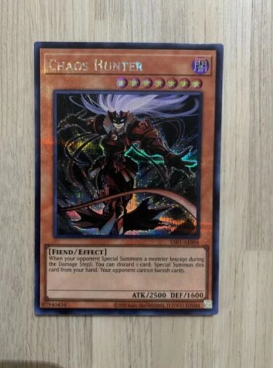 

Yugioh KONAMI Duel Monsters ES01-AE006 Chaos Hunter Secret Rare Asian English Collection Mint Card