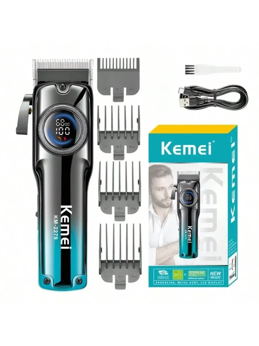 Kemei KM-2279 Long Range LCD Digital Display High Appearance and High Performance Professional Electric Hair Clipper