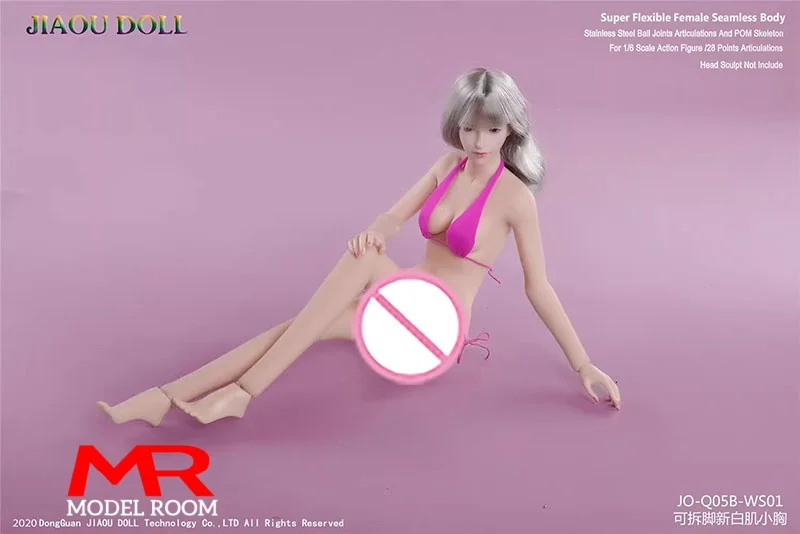 JIAOU DOll JOQ-05B 1/6 فتاة صغيرة تمثال نصفي صغير سلس الجسم 12 ''أنثى الجندي سوبر مرنة انفصال قدم عمل الشكل #5
