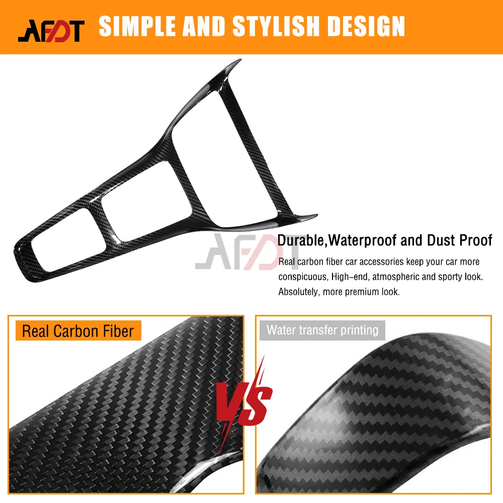 AFDT For Mercedes Benz AMG GT Interior Carbon Fiber GTS GTR C190 R190 2019-2023 Center Console Panel Frame Cover Accessories