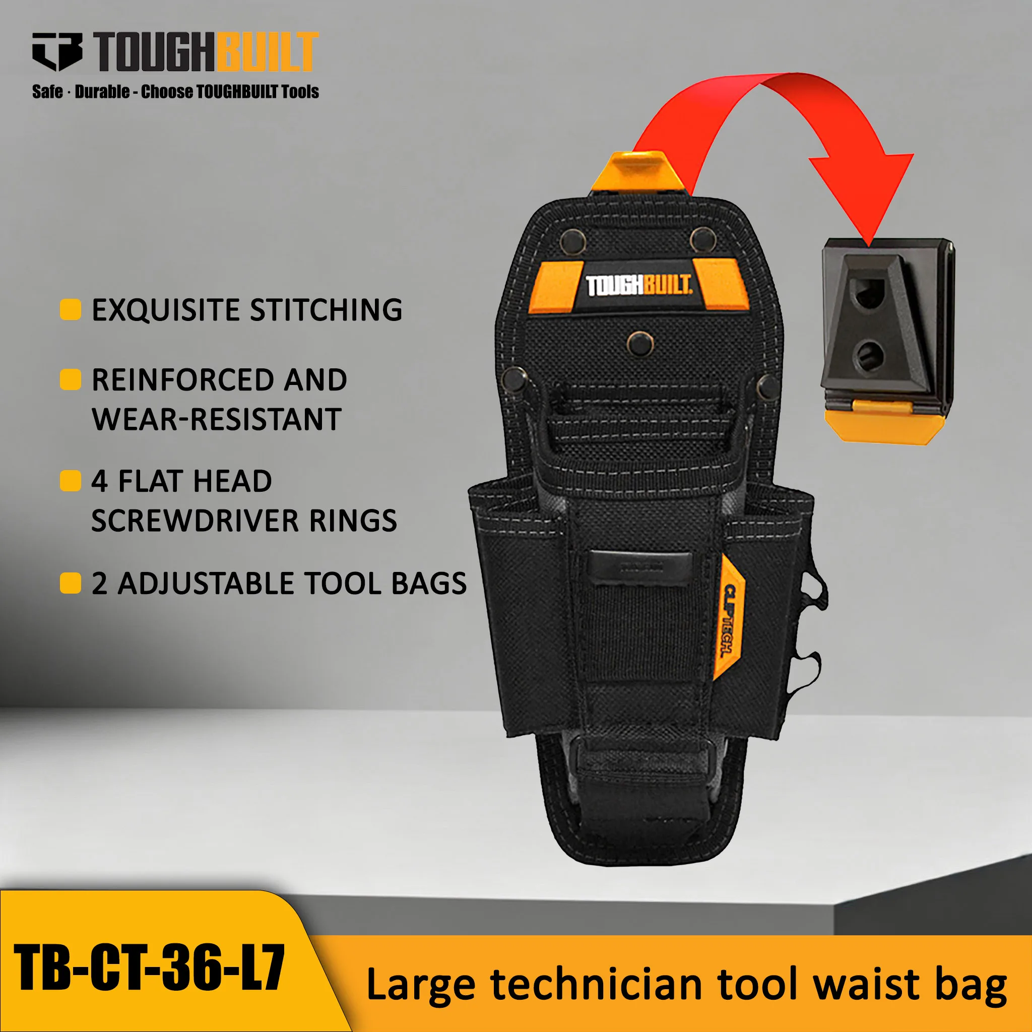 toughbuilt-テクニシャンツールウエストバッグ、ポータブル多機能ツールバッグ、手工具収納用-tb-ct-36-l7-m7