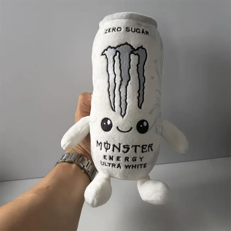 New 0-Sugar White Monster Energy Drink Realistic Pull-Tab Can Plush Toy Doll Gift Room Sofa Decoration Kids' Birthday Gift view 4