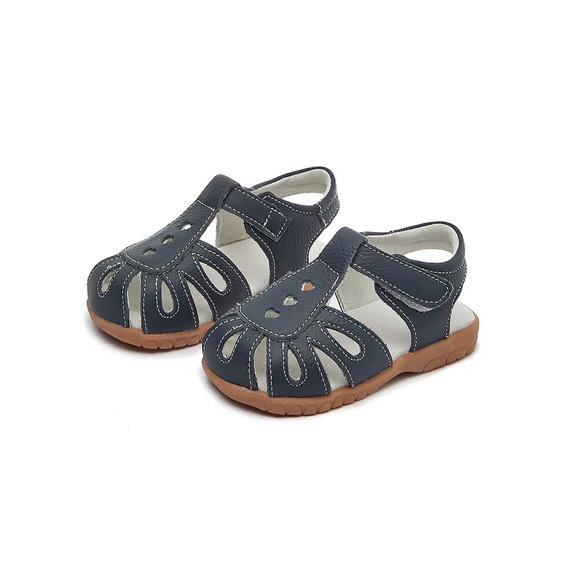 

Genuine Leather Sandals For Baby Girls Soft Cow Leather Close Toe Summer Children's Sandals Cowhide Little Kids Shoes