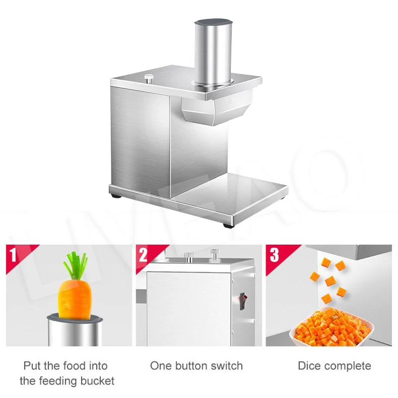 Carrot Cucumber Potato Dicing Machine Commercial Electric Vegetable Dragon Fruit Cantaloupe Cut Pellet Maker