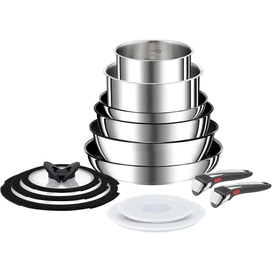 

Tefal Ingenio Preference ON Набор индукционных сковородок с антипригарным покрытием, 2428 см, сковороды, 1620 см, кастрюли, 26 см, вок, 24 см, кастрюля Glas