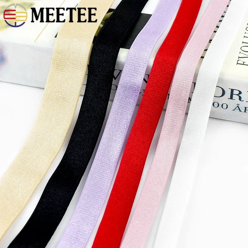 10/20M Nylon Elastic Band 6/8/10/15mm Colored Bra Shoulder Strap Soft Elasticity Trim Underwear DIY Clothes Sewing Accessories