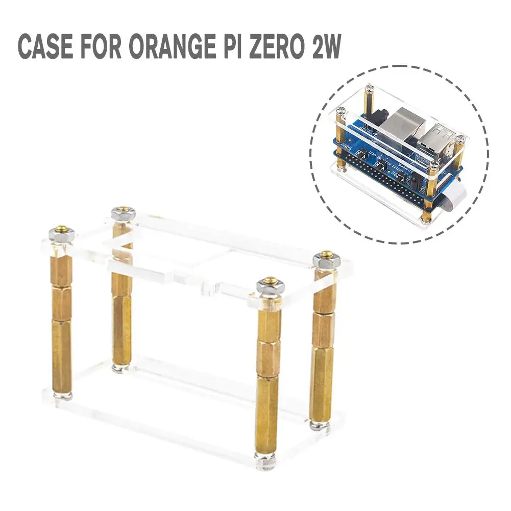 Acrylic Case Transparent Shell For Orange Pi Zero 2 W Single Board Computer OPi Zero 2W Protective Box Optional Copper Heatsink