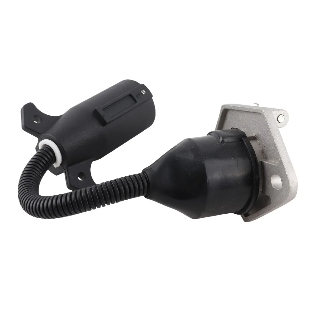 Black Trailer Plug Adapter Plastic + Metal Trailer Connector Towing Converter for RV, Trailer, Semi-Trailer Towing Wiring Repair