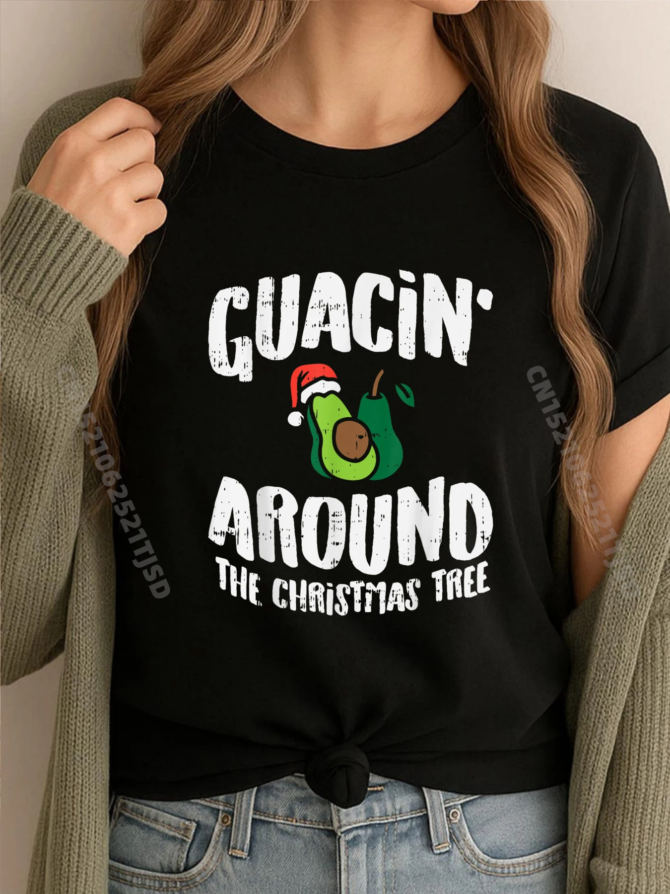 

Guacin Around The Christmas Tree Mexican Navidad Christian футболка женская винтажная свободная