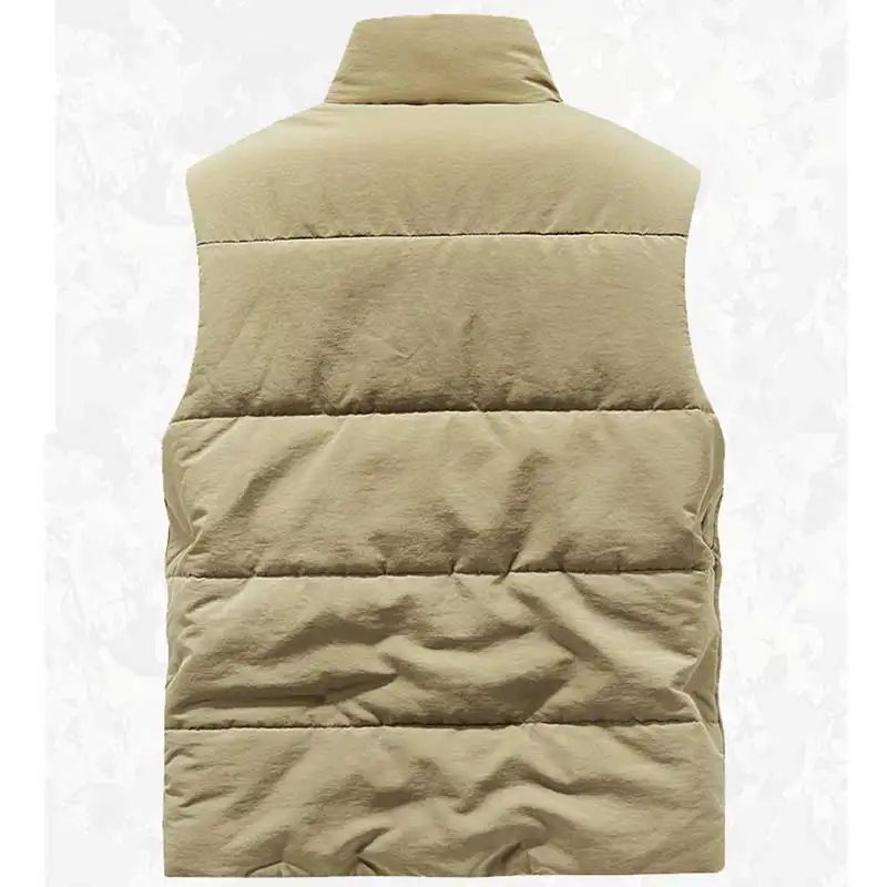 Autumn Winter Plush Vest Men Thick Warm Sleeveless Parka Men Windproof Multi Pock Cargo Vest Jacket For Men Fishing Vest Male