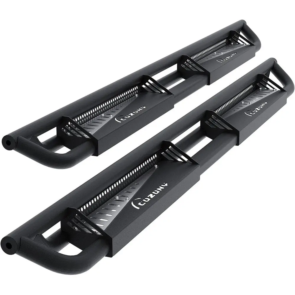 

Подножки 6 дюймов, грузоподъемность 550 фунтов, с противоскользящим покрытием, черное порошковое покрытие, защита от камней, для Double Cab 2005-2025 (включая модели с механической коробкой передач)