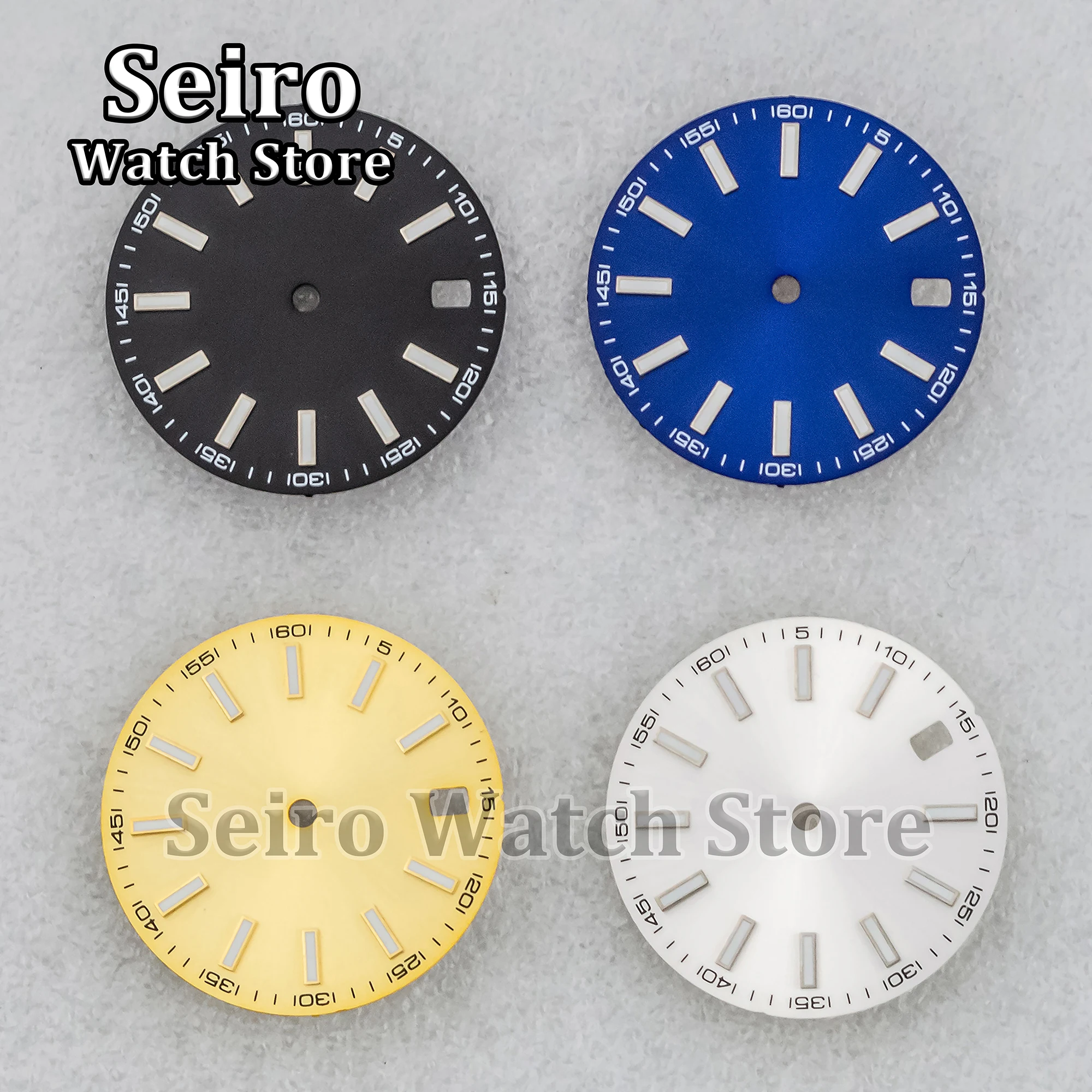 

28.5MM Watch Dial Blue Black White Yellow 5-60 Numerals Face Modified for Datejust NH35 NH36 Automatic Movement Accessories