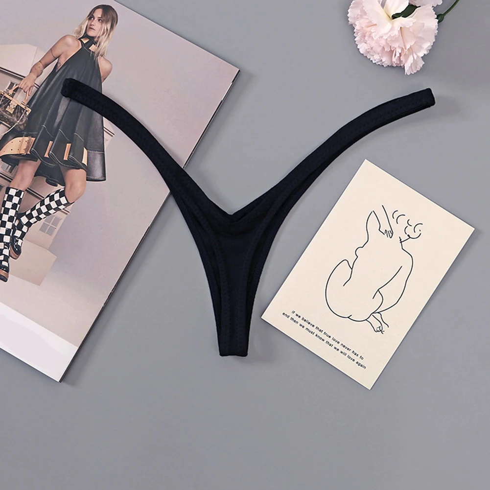 Deep V Thong Breathable Thong Underwear For Daily Wear For Sleeping Seamless Sexy Style Solid Color Casual Style