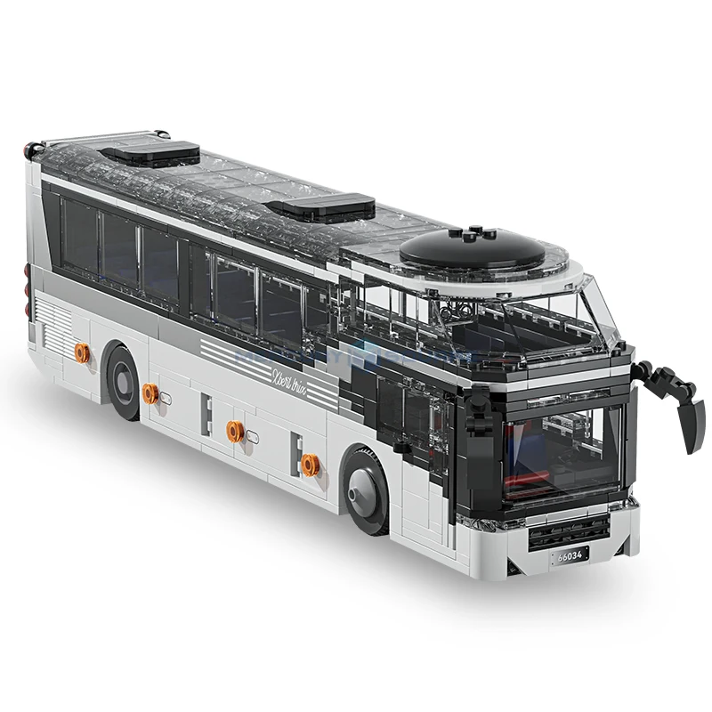 Doppeldecker, Touristenbus, Fahrzeugmodell, Bausteine, MOC 66034, Stadttransportwagen, High-Tech-Ziegel, Ideen, Spielzeug, Geschenk für Kinder