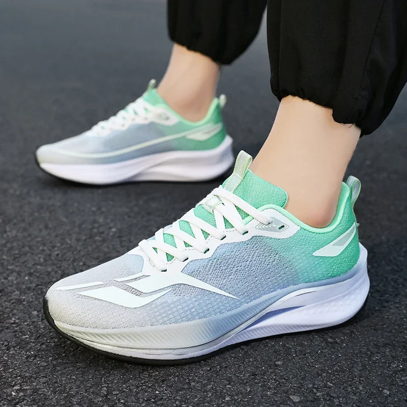 Shockproof Running Single Net Sports Shoes, Summer Professional Racing Couple Student Ultra Light Sports Training Shoes35-44