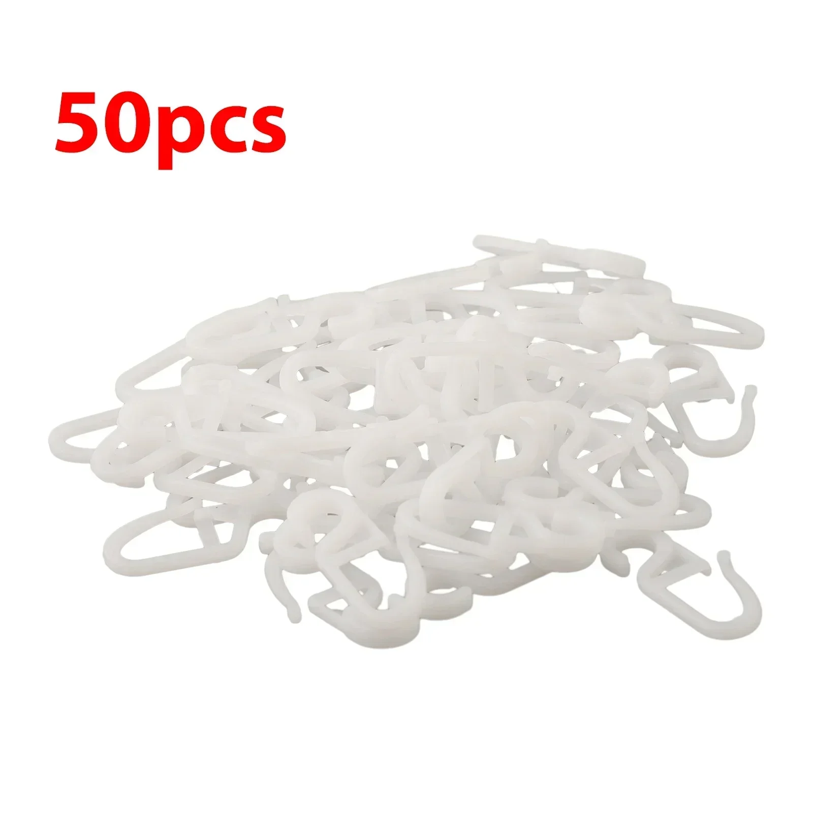 

50pcs Curtain Hooks Curtain Track Mute Slider Plastic Curtain Hook Room Shower Curtain Hanging Hook