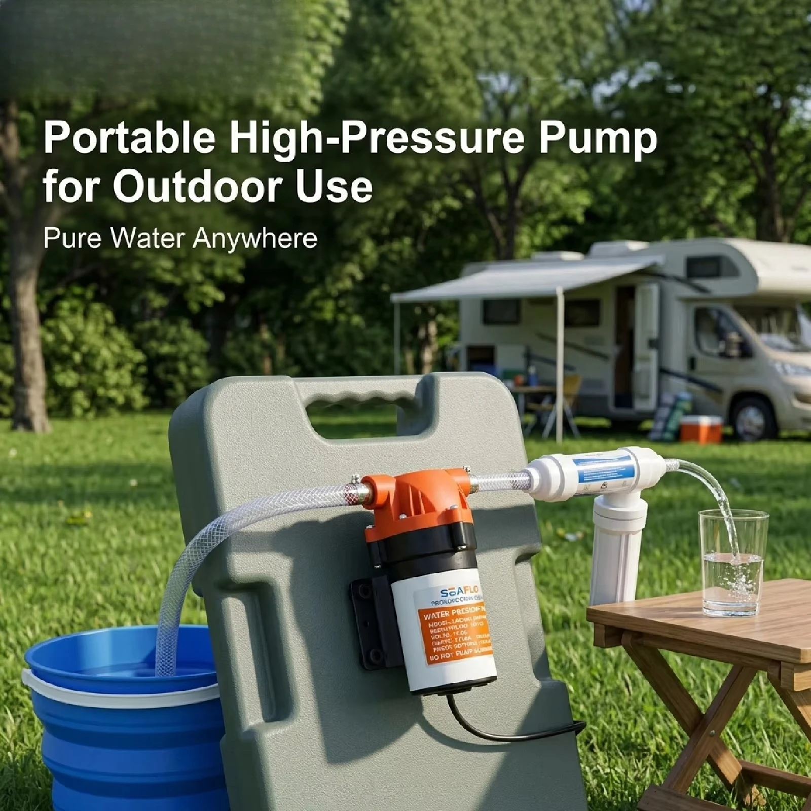 36 Diaphragm Pump DC 12V 24V High Pressure Self Priming Stable Flow Continuous Duty 3 Chamber 10mm Female Thread RV Marine