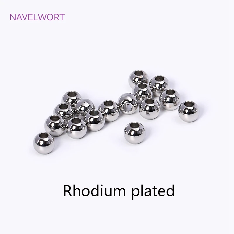 2/2,5/3/4/5/6 mm 18 Karat vergoldete lose Perlen aus Messing, runde Distanzperlen für Armbandherstellung, Zubehör für Schmuck – Detail 25