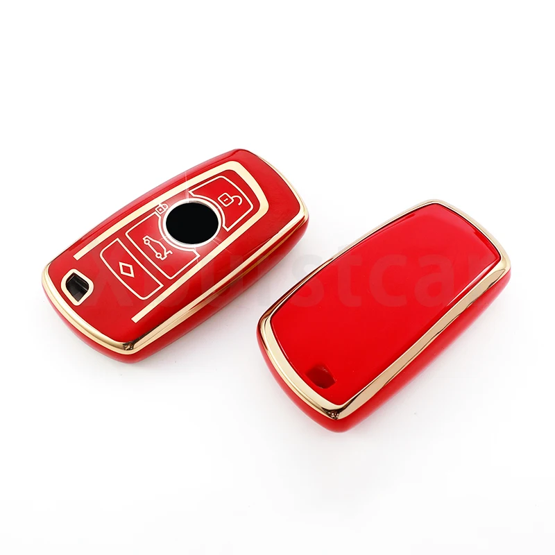 Gold Edge TPU Car Key Holder Case Cover For BMW 1 3 5 Series F20 F30 G20 F31 F34 F10 G30 F11 X3 F25 X4 I3 M3 M4 Accessories