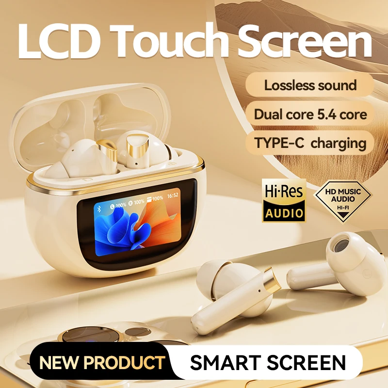 

Smart screen intelligent control ultra long battery life in ear wireless Bluetooth earphones with active noise reduction