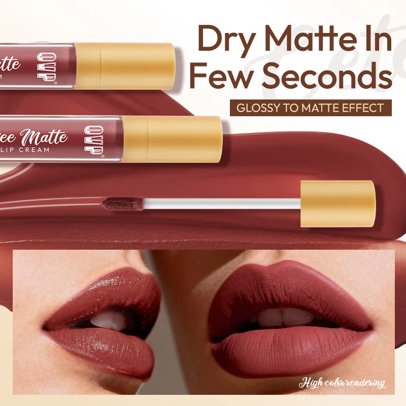 Coffee Matte Lip Gloss, Enhances Color, Long-lasting and Water-resistant, Does Not Stick To The Cup