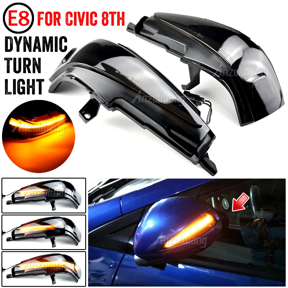

Dynamic Turn Signal LED Rearview Mirror Indicator Blinker Repeater Light For Honda Civic Mk8 Sedan FD1 FD2 FD3 for Civic 2D 4D