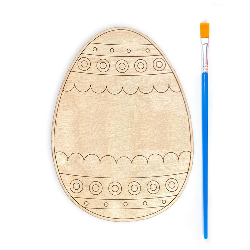 Kit di pittura per uova di pasqua personalizzato pennello per uova in legno vernici decorazione pasquale con Doodle Kid per cestino di Design fai da te